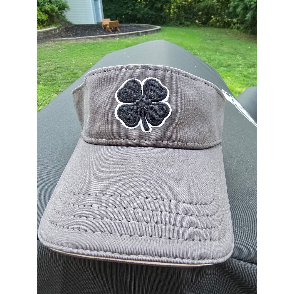 Black Clover Live Lucky Golf Visor Gray Adjustable Hook Loop Hat Womens